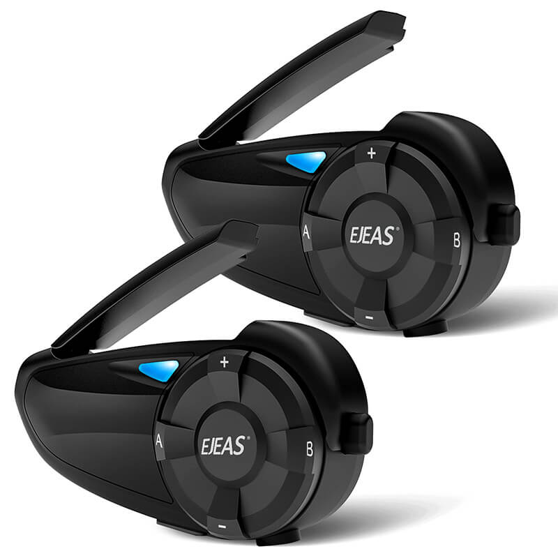 EJEAS Q7 2PCS Motorcycle Helmet Bluetooth 5.1 Intercom Headset