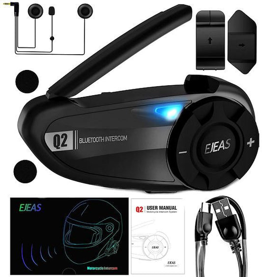 Ejeas Q2: Motorcycle helmet intercom suitable for couples riding together