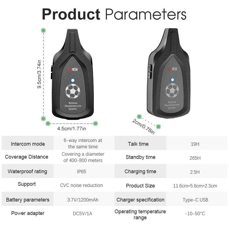 EJEAS 6PCS F6 Schiedsrichter Mesh Intercom mit Koffer
