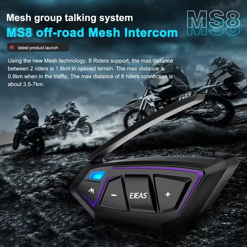 Interfono a rete per moto EJEAS MS8 2PCS con telecomando