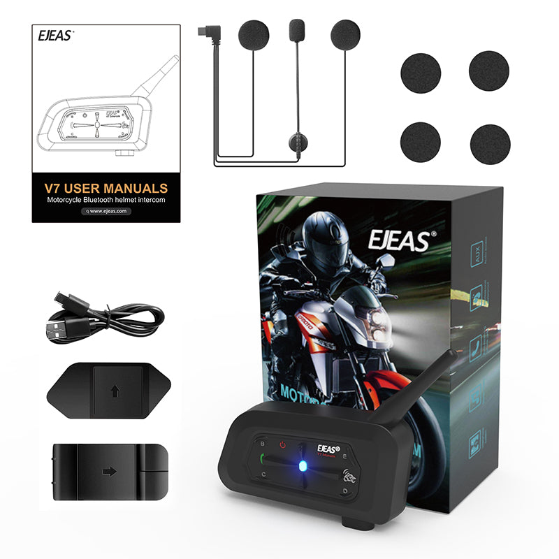 EJEAS V7 Motorradhelm Bluetooth-Gegensprechanlage