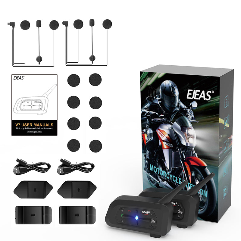 Interphone étanche pour moto EJEAS V7 2 pièces