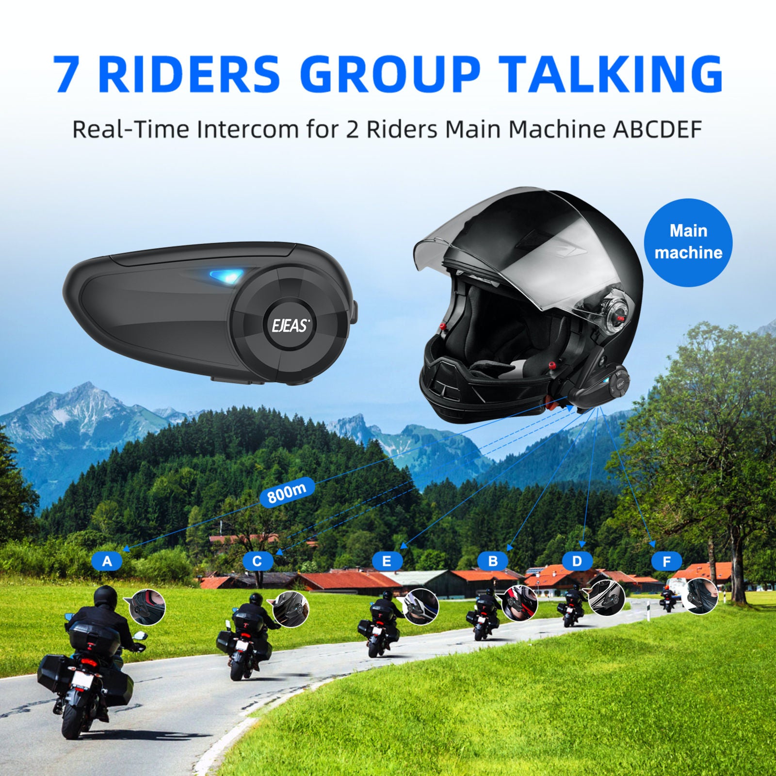 EJEAS Q7 Motorrad Bluetooth Intercom