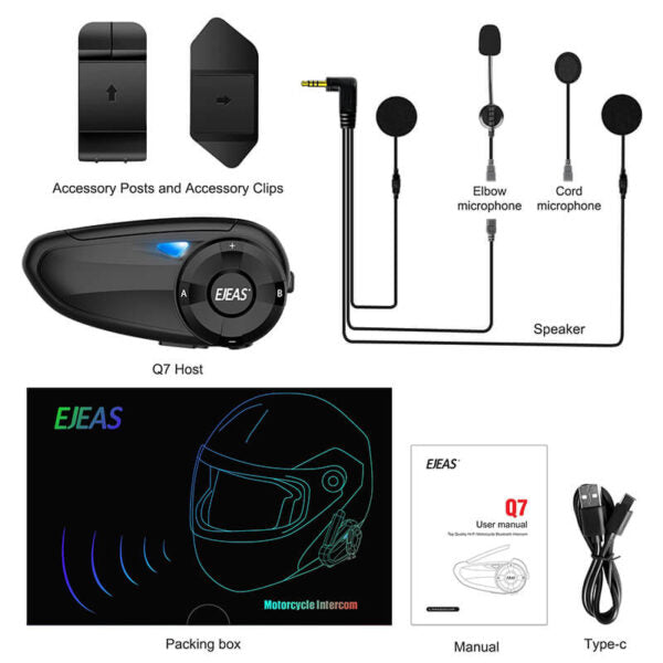 EJEAS Q7 Motorrad Bluetooth Intercom